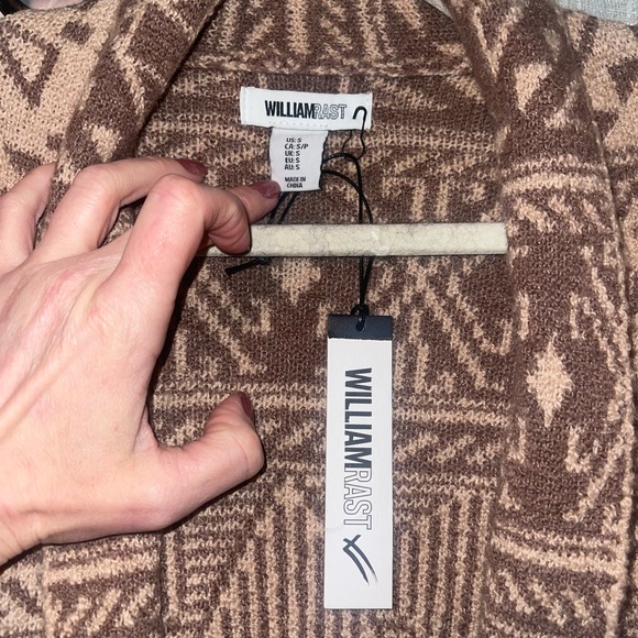 WILLIAM RAST Aztec Design Cardigan Sweater with Belt S NWT - Picture 6 of 7